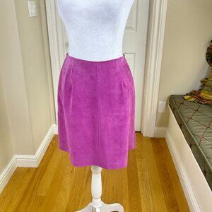 Danier Skirt Suede Leather Y2K Pencil Short in Pink (6)